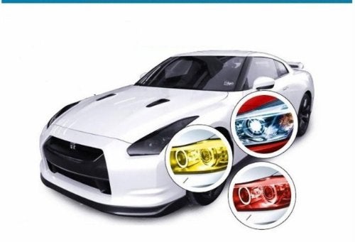 F & B LED LIGHTS 12 by 48 Inches Self Adhesive Headlight, Tail Lights, Fog Lights Tint Vinyl Film (12 X 48, Red) - Image 3